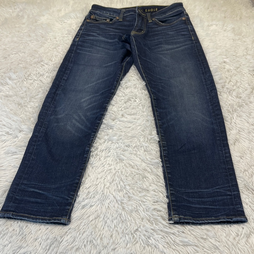 American Eagle Outfitters Dark Blue Straight Jeans BOYS  26/28  SLIM FLEX